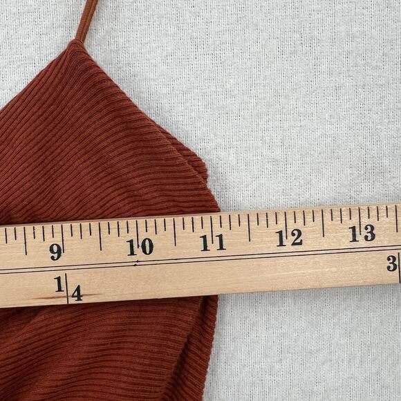 ENZA COSTA Dress Womens XS Umber Stretch Silk Knit Ruched Strappy Midi NEW - Picture 15 of 16